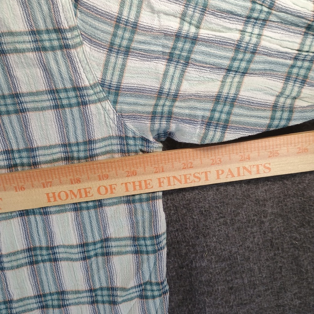 Patagonia Long Sleeved Flannel Men L Plaid Organic Cotton Greens And Blues - Picture 10 of 11